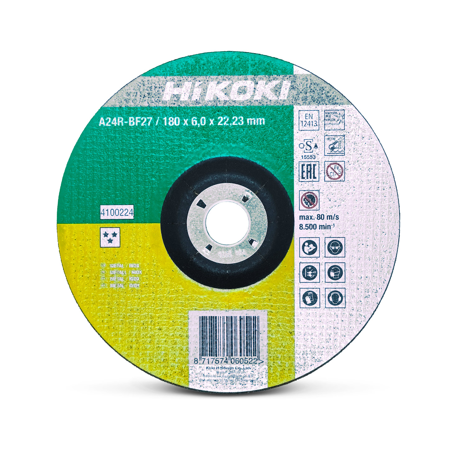 HIKOKI ΔΙΣΚΟΣ ΛΕΙΑΝΣΗΣ ΓΙΑ ΓΩΝ. ΤΡΟΧΟ (INOX) 180X6 DPC